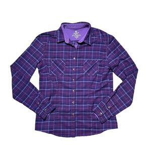 KUHL Plaid Button Down Shirt Purple Size XL